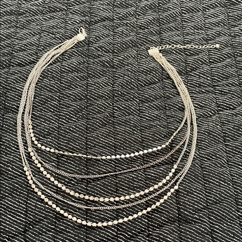 Elegant Silver Multi-Layer Necklace